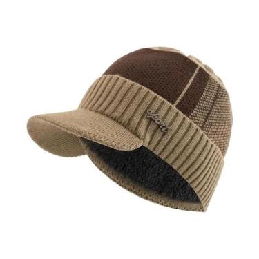 Imagem de Gorro Unissex Quente De Inverno Com Forro De Pele, Gorro De Malha Gros