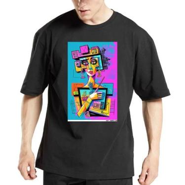 Imagem de Camiseta Oversized Masculina Algodão Streetwear Fitness HipHope - Cwb,