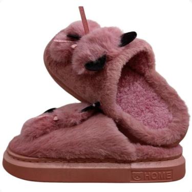 Imagem de Pantufa Chinelo De Quarto Feminino Gato PU2577 - NOVA RIO, Rosa, 38/39