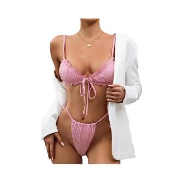Imagem de Conjunto De Biquíni Feminino Sexy Push up Com Tiras 2025, Moda Praia S