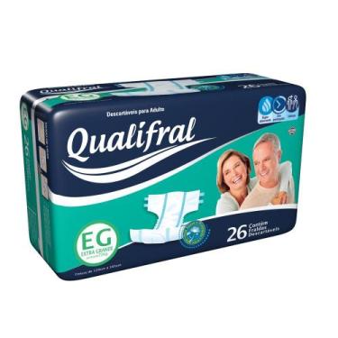 Imagem de Fralda Geriátrica Pacote Econômico Extra Unissex Idosos Qualifral 26 U