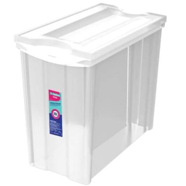 Imagem de Caixa Organizadora 16,5L Estreita Alta Plástica Ordene 41x18x30cm Radical Multiuso Tran...
