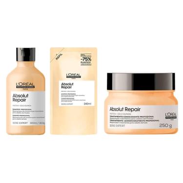 Imagem de Kit Absolut Repair Refil 240ml+ Shampoo 300ml+ Máscara 250ml