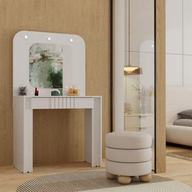 Imagem de Penteadeira Camarim Make 1 Gaveta com Divisória e Led Branco - Panorama Móveis