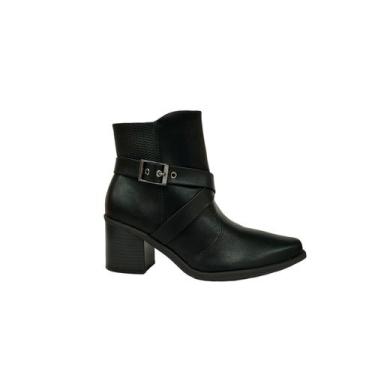 Imagem de Piccadilly Bota Cowntry Cano Curto Salto 7 cm Ref. 766002, Preto, 37