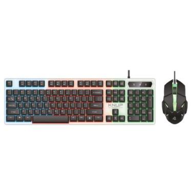 Imagem de Kit Teclado e Mouse Gamer LED RGB com fio USB para Computador Notebook