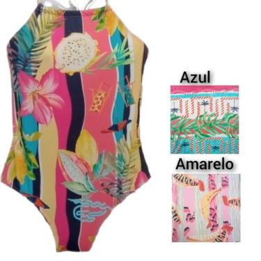 Imagem de Maiô Juvenil Estampado - Sol e Água, Estampado, Amarelo, 8