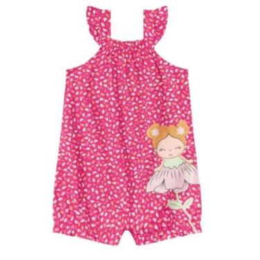 Imagem de Macaquinho Bebê Menina Florzinhas Infantil - Brandili, Rosa, M