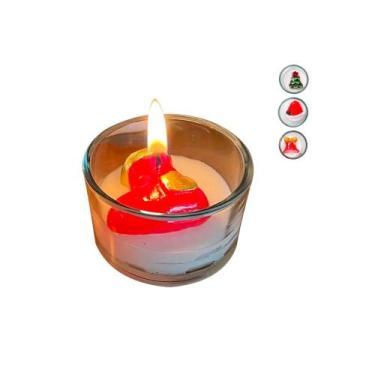 Imagem de Castiçal Decorativo Natal 3,6x5cm C/ Suporte Em Vidro Fartex