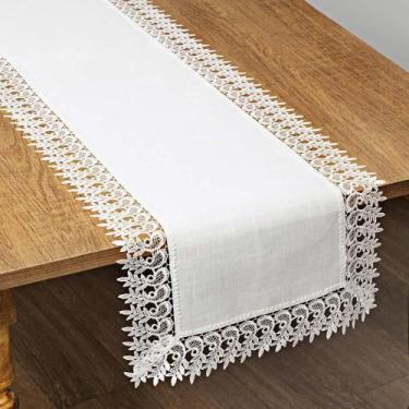 Imagem de Caminho de Mesa Retangular 40x175cm 1213 - Rafimex, Branco