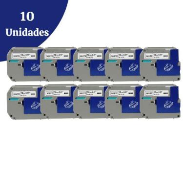 Imagem de Kit 10 Fitas XFull 12mm x 8m Branca para Rotuladora Brother MK231 PT70