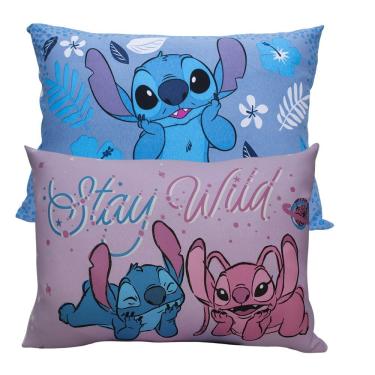 Imagem de Kit de Fronha Disney Stitch Malha 100% Algodão 48cmx68cm 2 Peças Branco Portallar