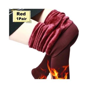 Imagem de Leggings Femininas De Cintura Alta, Aquecidas E Espessas Para O Invern