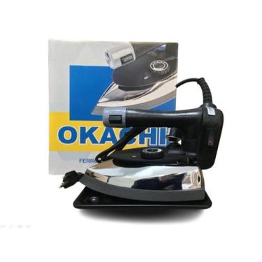 Imagem de Ferro de Passar Roupa a Vapor Okachi Cor Preta 220 V 1100w ou 1200w, 1