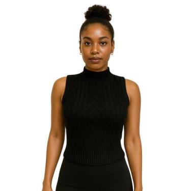 Imagem de Colete Feminino De Tricô Macio Curto Modal Fechado Casual - Kdin, U, P