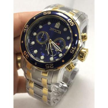 Imagem de Relogio Invcta Pro Diver 0077 Azul Misto Silver Gold 18k