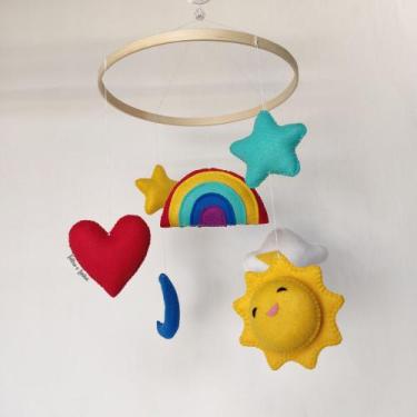 Imagem de Móbile para Berço Céu Personalizado - Feltro e Linha