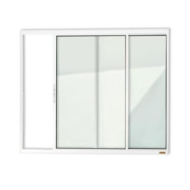 Imagem de Janela  2 Folhas C/ Vidro Liso  Branco 120x120  Brimak