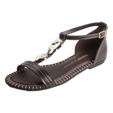 Imagem de Sandalia Feminina Conforto Casual Elegante Rasteira Dakota, Ristretto,