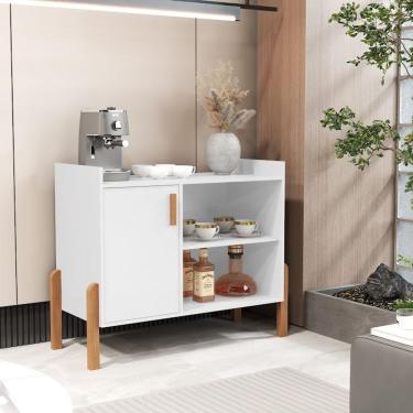 Imagem de Aparador Cantinho do Café Luxor Retangular 1 Porta MDP 80CM Branco SAL Movelaria