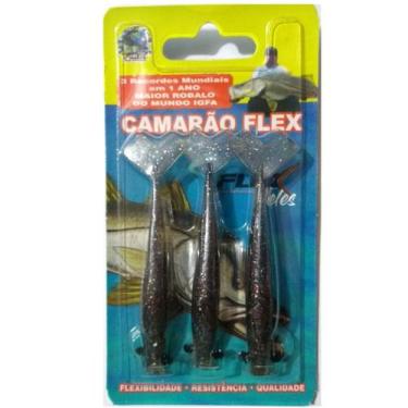 Imagem de Isca Camarão Artificial Flex de 8cm - modelo FAT e SLIM - Flex Iscas A