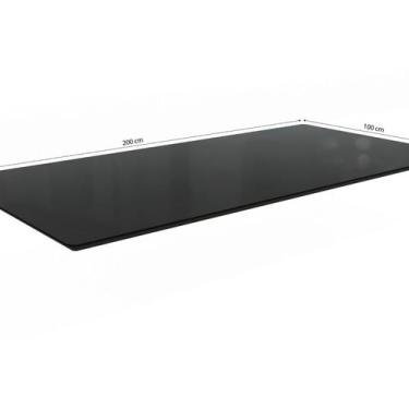 Imagem de Tampo para Mesa de Jantar 2000x1000 de Madeira com Vidro Preto/Fosco -