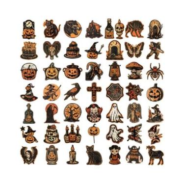 Imagem de Adesivos Retrô De Halloween 50-100 Peças: Abóboras Aterrorizantes Para