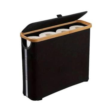 Imagem de Cesto Organizador Transparente Com Tampa Para Papel Higiênico, Lavande