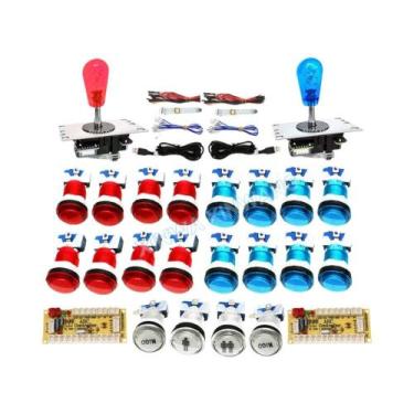 Imagem de Kit De Arcade LED Estilo Americano Para PC Raspberry Pi Com Cabo Encod