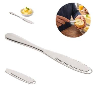 Imagem de 12 Espátulas Manteiga Premium 20,5cm Inox Resistente Elegante - Lyor