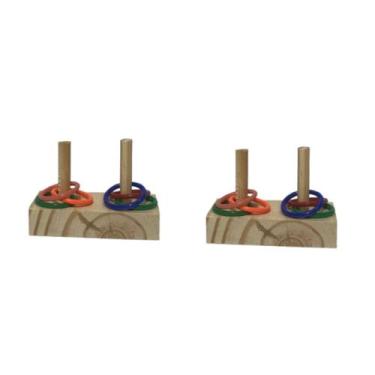 Imagem de Brinquedo Interativo Para Calopsitas e Outras Aves de Argolas Colorida