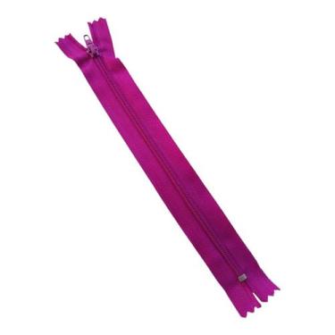Imagem de Kit 100 Zíper Nylon 18cm Artesanato Costura Acabamento Saia Cor:Fuccia