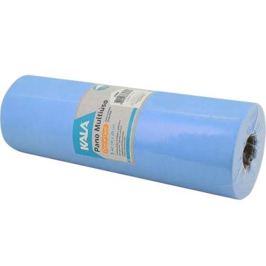 Imagem de Pano Multiuso Descartável Kala com 60 Folhas em Celulose e Poliéster para Limpeza Diária Branco 42X28CM