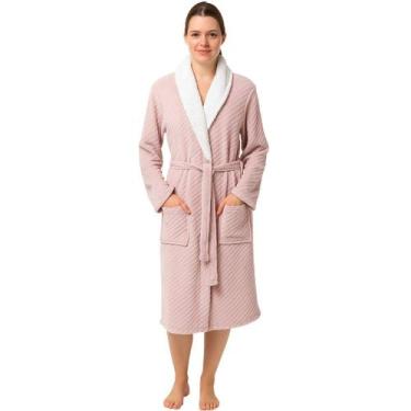 Imagem de Roupão Sherpa Lã de Carneiro Toque Flannel - Tessi, P, Soft nude