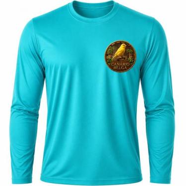 Imagem de Camisa Uv +50 Pássaro Canário Belga - Proteção Solar cor:Azul Turquesa