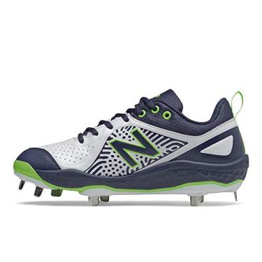 Imagem de New Balance Tênis feminino Fresh Foam Velo V2 Metal Softball, Azul royal escuro/verde-limão/preto, 5.5