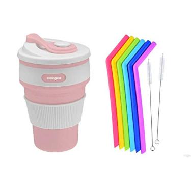 Imagem de Copo de 350ml com Kit de 6 Canudos Reutilizáveis de Silicone | Eko Kit 10