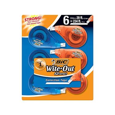 Imagem de An Item of BIC Wite-Out Brand EZ Correct Correction Tape, White, 6 Count - Pack of 1