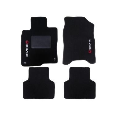 Imagem de Kit Tapete Carpete Para Honda Civic 2017 Até 2020 Preto