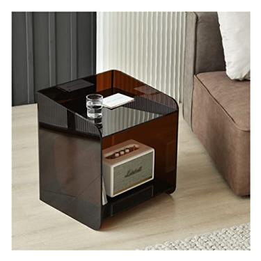 Imagem de Criados-mudos Mesa de cabeceira acrílica Criativa mini quarto pequeno armário de cabeceira armário moderno minimalista sala de estar armário lateral Mesas de cabeceira para quarto (Color : C)