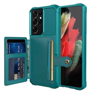 Imagem de para Samsung Galaxy S21 Ultra Plus cartão de crédito capa de carteira de couro PU com suporte de foto capa dura para S21 Ultra, verde, para Nota 20 Ultra