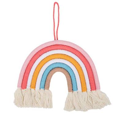 Imagem de Decora??o de parede de arco-¨ªris,decora??o de quarto infantil tecelagem feita ¨¤ m?o enfeite de quarto colorido para casa decora??o de pingente de quarto de beb¨º(Colorful), Decora??o de quarto in