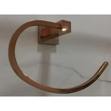Imagem de Porta Toalha Quadrado Para Banheiro Rose Gold Brilhante