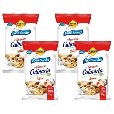 Imagem de Kit 4 Adoçantes Culinário Diet P/ Bolos Pães Lowçucar 1Kg