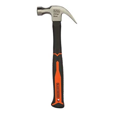 Imagem de BLACK+DECKER Martelo Unha 27mm, com Cabo de Fibra de Vidro, Ideal para Pregar em Madeira e Drywall, Modelo BDHT51396