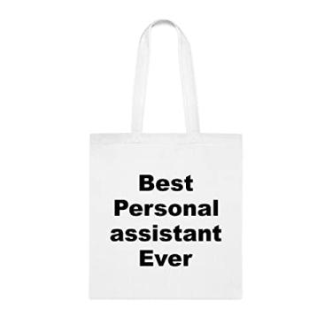 Imagem de Bolsa tote de assistente pessoal, a melhor bolsa de assistente pessoal, presente de assistente pessoal, bolsa de ombro de assistente pessoal, bolsas reutilizáveis de assistente pessoal, ideia de de Natal, Branco
