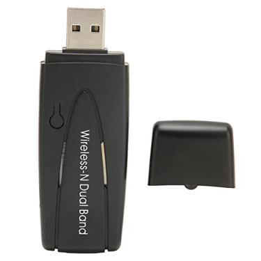 Imagem de Adaptador USB WiFi portátil, banda dupla 2,4 GHz 5 GHz 600 Mbps USB Adaptador de rede sem fio com antena dupla para laptop, PC, computador desktop, dongle WiFi para Win XP/7/8/8.1/10/11