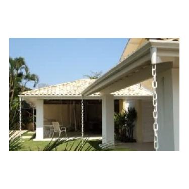 Imagem de 21 Mt Corrente Plástica Calha Chuva Decoração Elo Extra Grande Branca