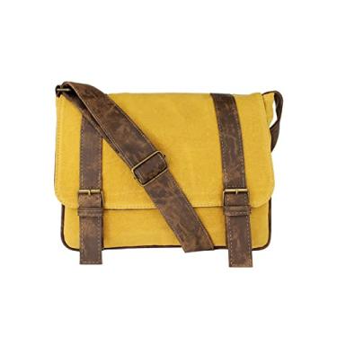 Imagem de Lenna's Pasta Mini Carteiro Vintage Transversal de Lona LE06 Amarela