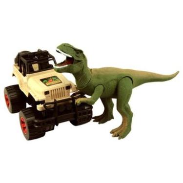 DINOSSAURO T-REX SAFARI COM SOM E JEEP - ADIJOMAR